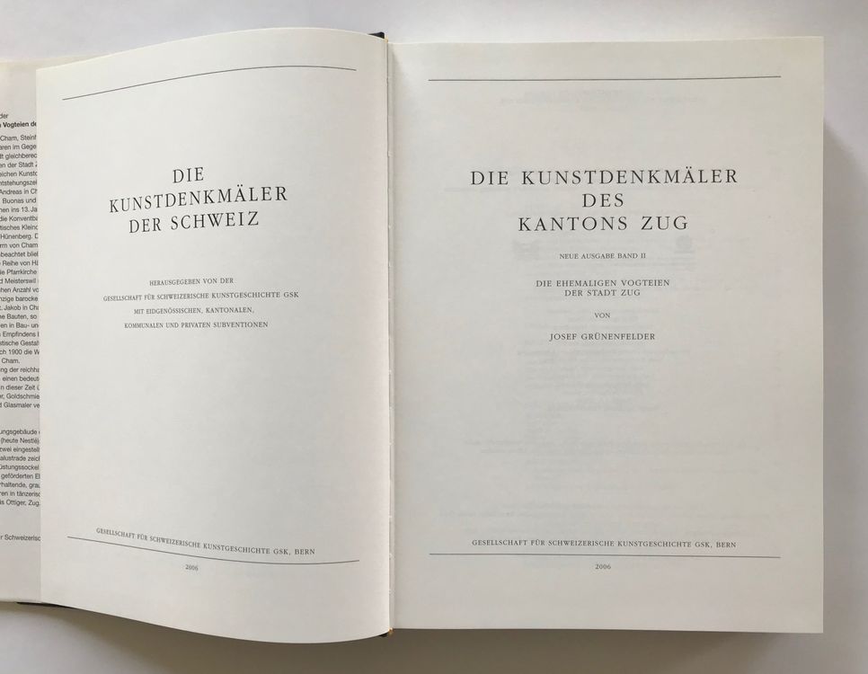 Die Kunstdenkmäler des Kantons Zug. Band  I + II (NA) 6