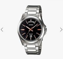 ⌚ Herrenuhr ®CASIO Edelstahl Schwarz 40mm Datum 5 Bar NEU