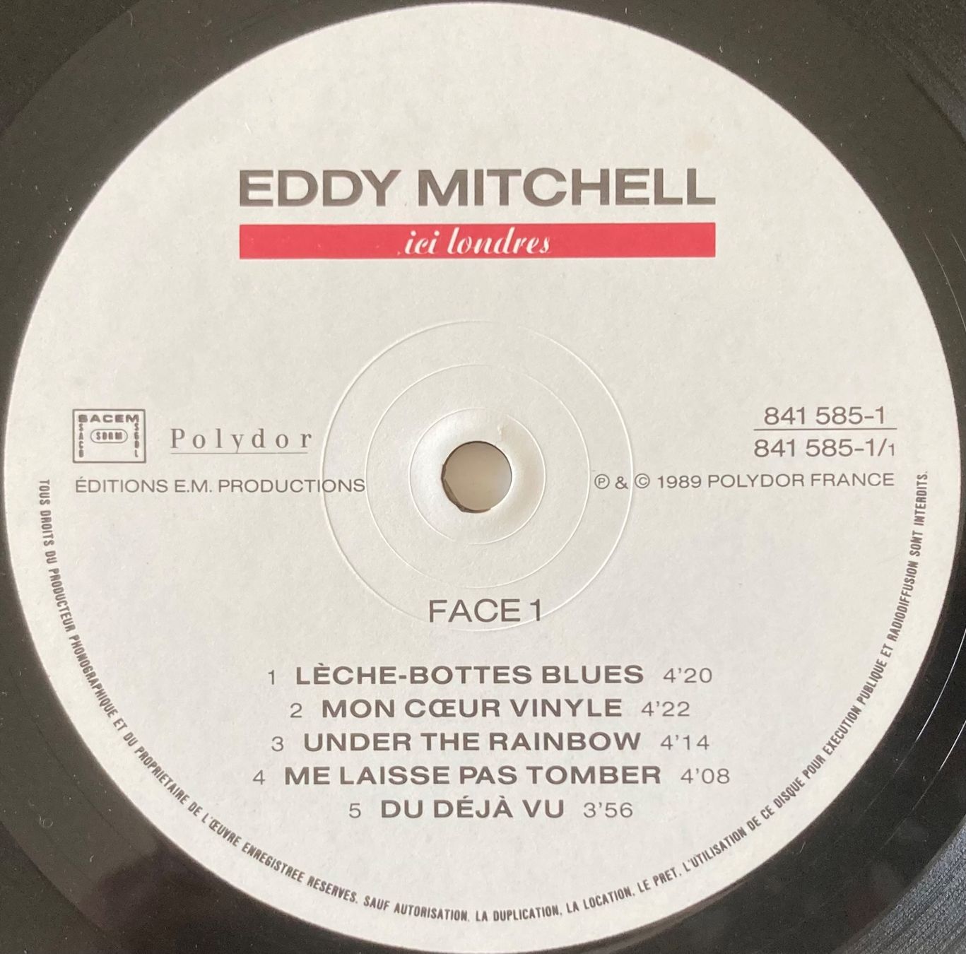 Dischi in vinile: EDDY MITCHELL - ICI LONDRES – Usato da Poliez-Pittet venduto da Newtown-Records 3