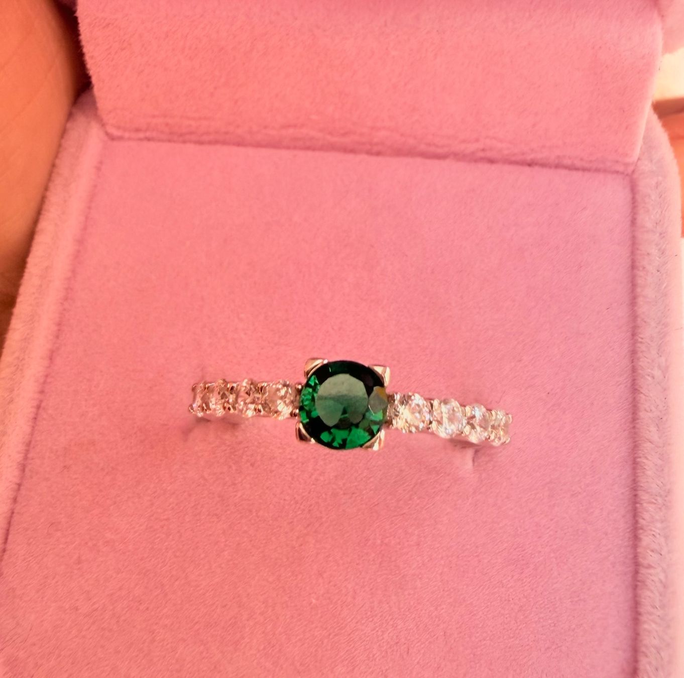 Anelli: Bague argent pierre verte et zircons – Nuovo e nell'imballaggio originale da St-Maurice venduto da Sandrinette123
