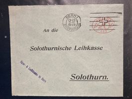 Schweiz 1929 20 Porto-Stempel 443 Brief Bern Sol. Leihkasse