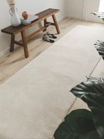Teppich Läufer 80 x 300 cm NEU * Cream Beige Japandi Design