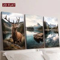 Gross🔝 SUPER PREIS 💲 Wandbild 150x70 NEU Hirsch 🦌