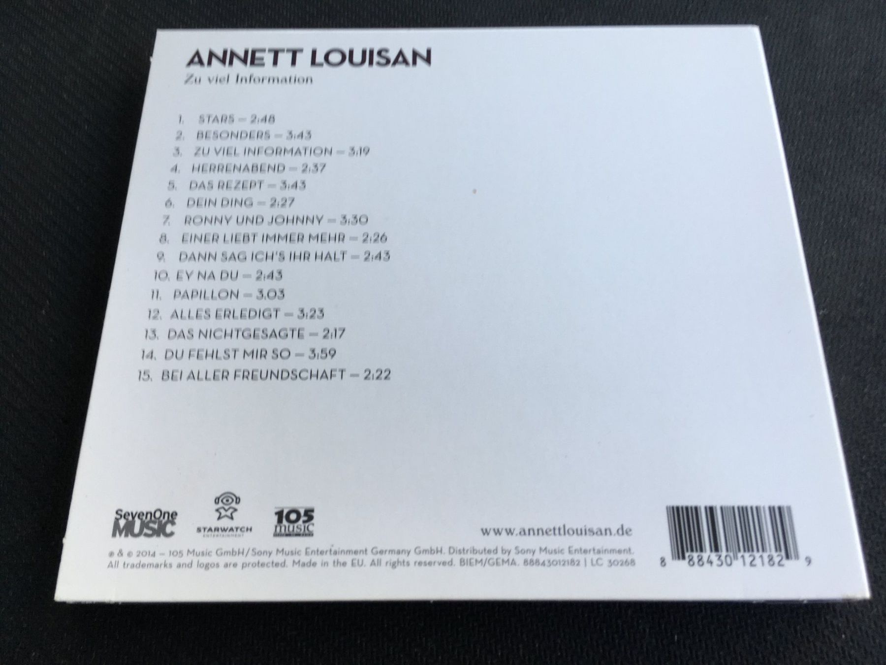 CD: Annett Louisan - Zu viel Information -CD- – Usato da St.Gallen venduto da MedienJoe 2