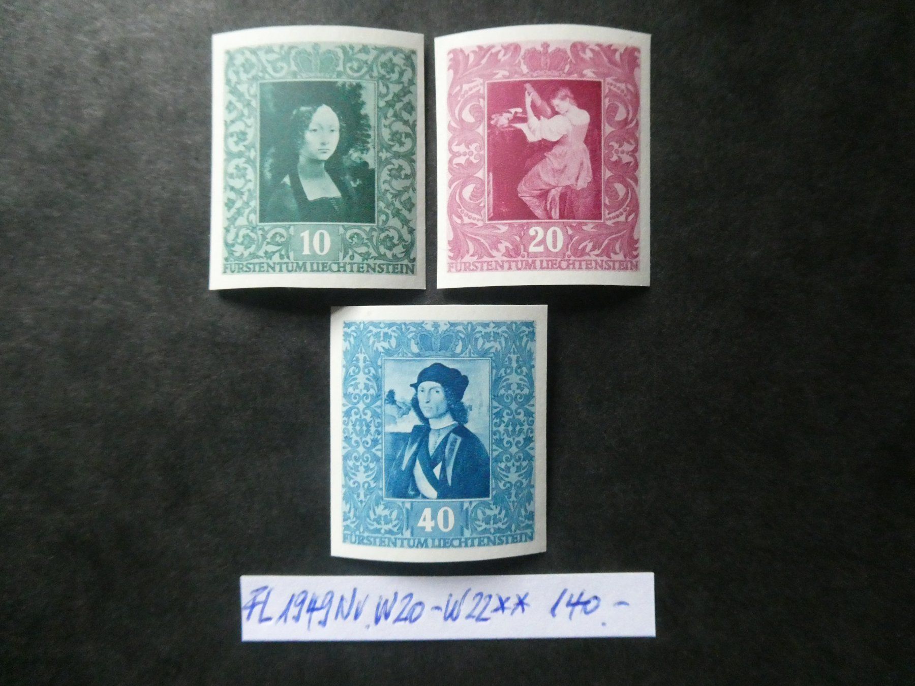 Alle Briefmarken: FL 1949 Nr. W20-W22 postfrische ** Ausschnitte – Gebraucht aus Lausen von Herbamare01