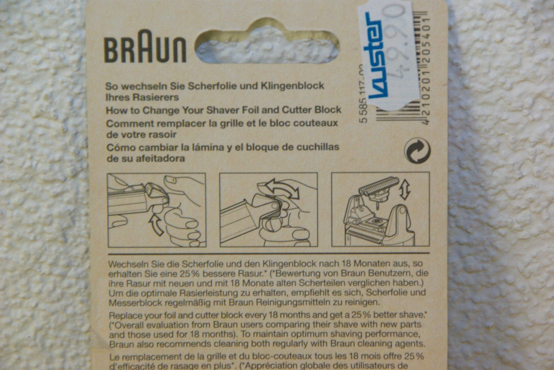 Braun Rasoi & Lamette da barba: BRAUN Scherkopf Flex Control 585, OVP – Nuovo e nell'imballaggio originale da Herisau venduto da Cevianer1844 4