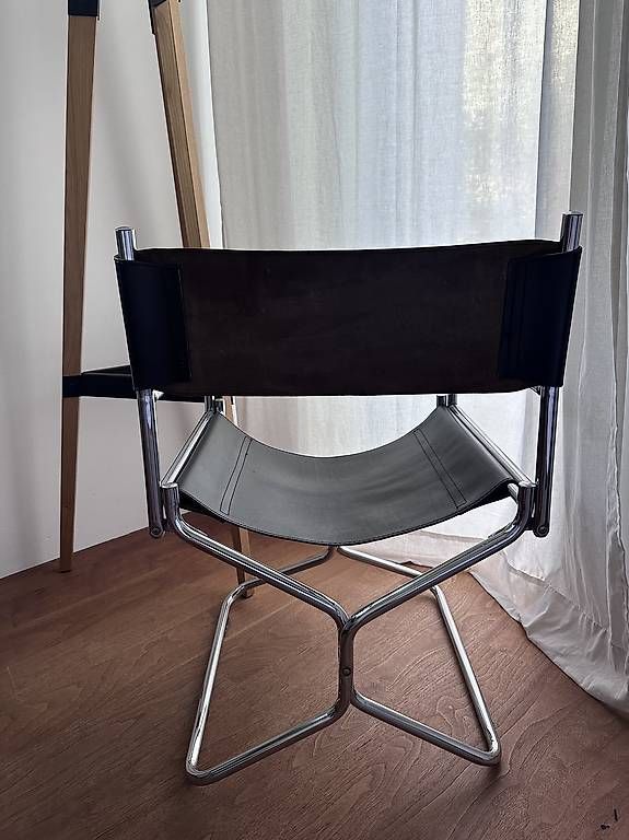 Sedie: Lafuma Midcentury Director Chair Designerstuhl Chrom Leder – Usato da Bonstetten venduto da YinNation 2