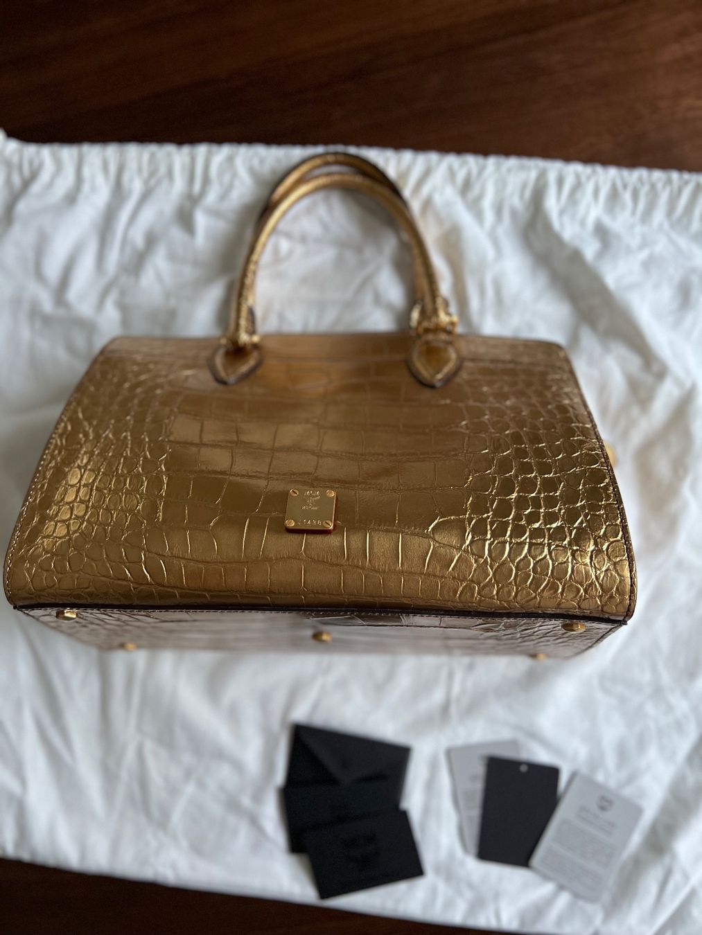 Mcm Borse da donna: MCM Handtasche, Gold, Neuwertig ein Hingucker! – Nuovo (secondo la descrizione) da Ebmatingen venduto da Mistelu 9