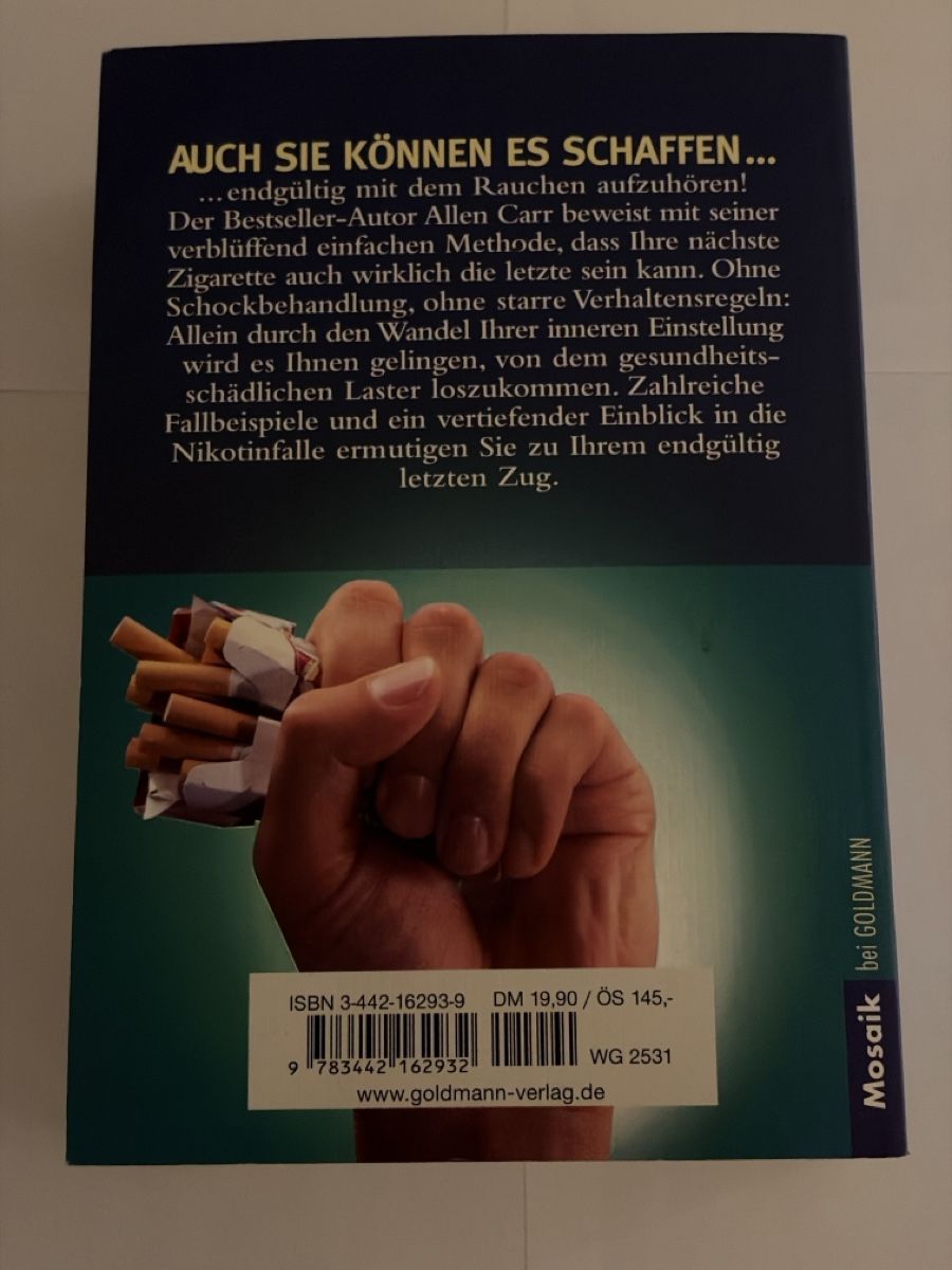Libri: Für immer Nichtraucher Buch – Nuovo (secondo la descrizione) da Uster venduto da oranger_pulli 1