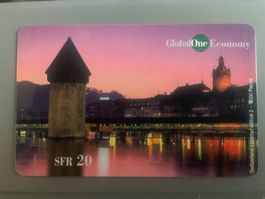 GlobalOne Telefonkarte Kapellbrücke Luzern