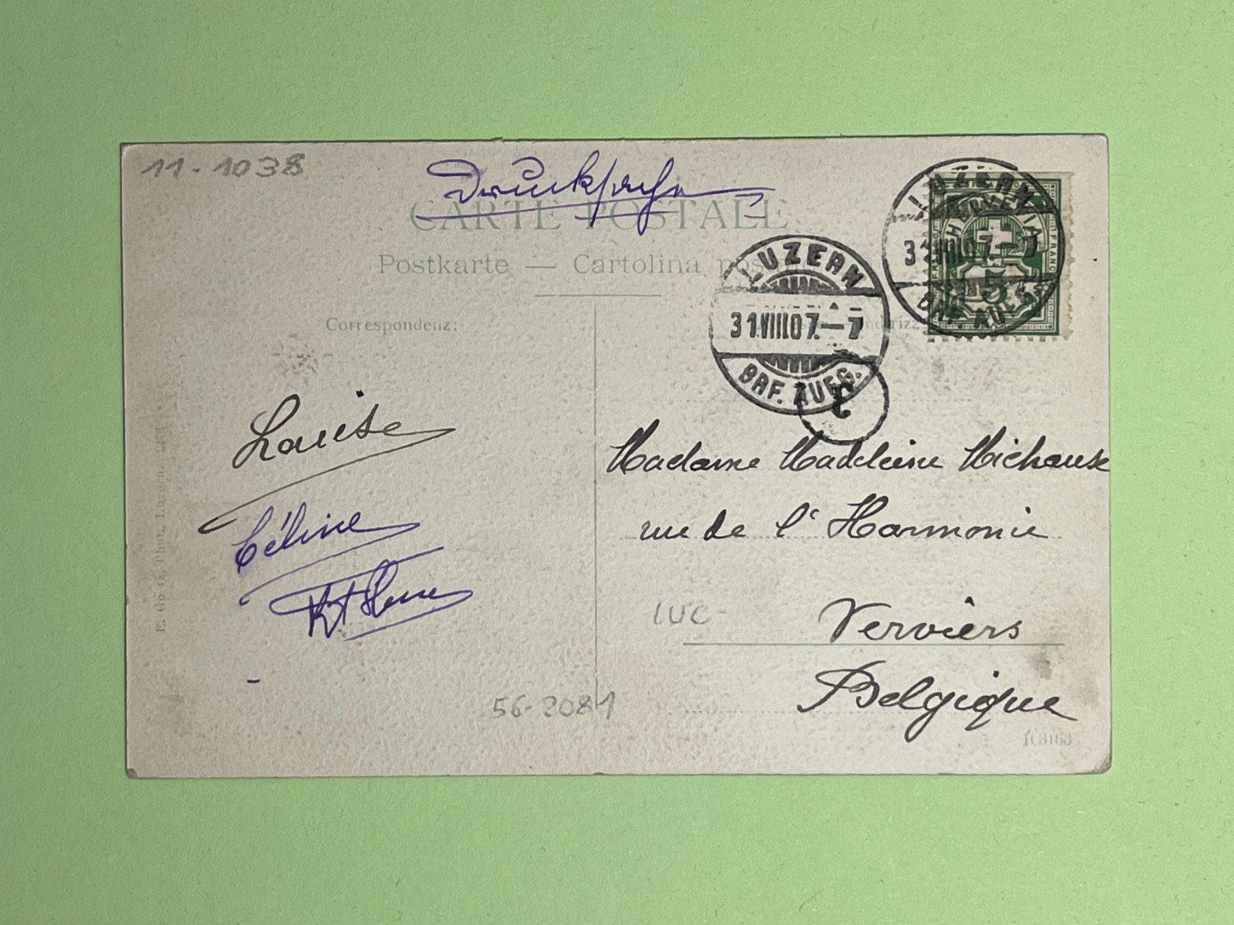 Ansichtskarten: Luzern - 1907 – Gebraucht aus Steg VS von danwer74 1