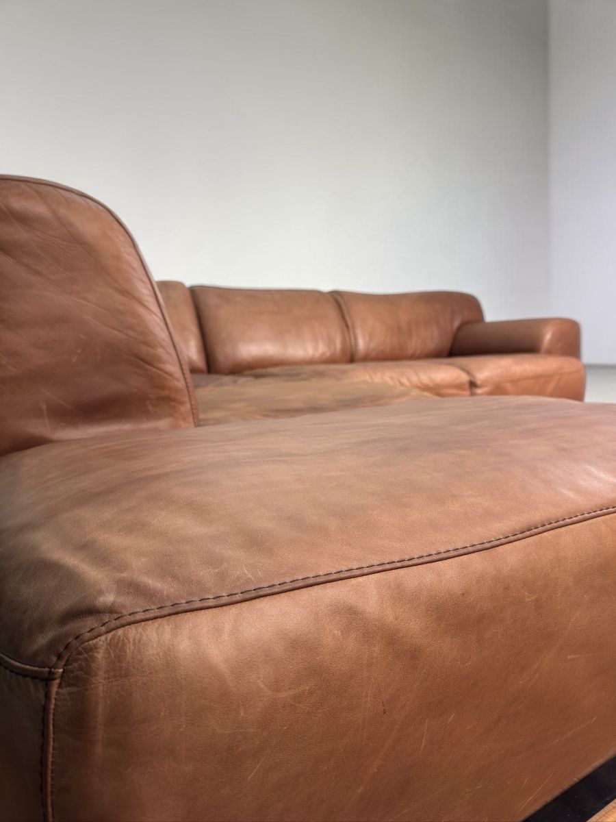 Sofas: Willi Schillig Ecksofa Vintage Echtleder Cognac – D'occasion à Bachenbülach par Sofalab.swiss 1