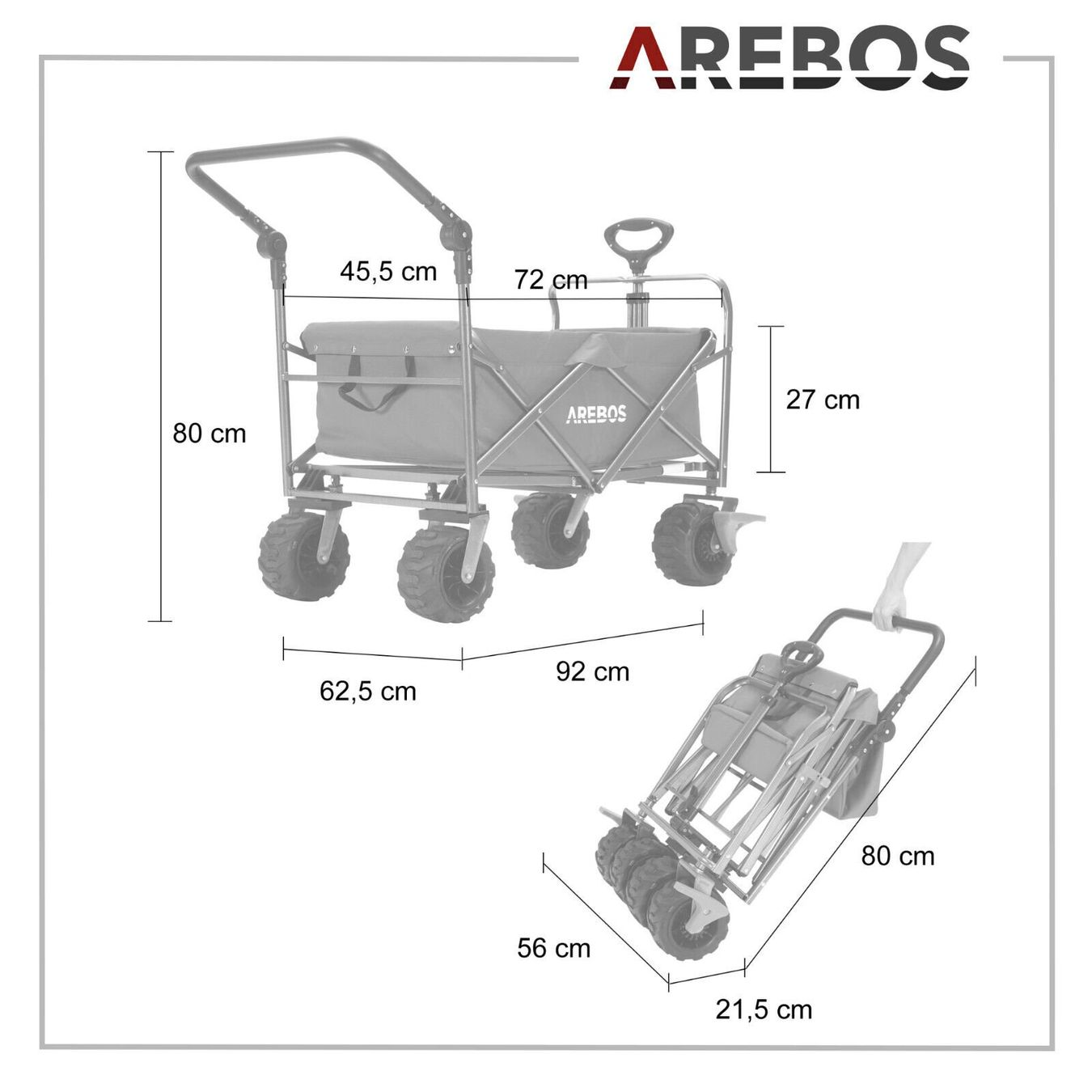Altro in Utensili da giardino: AREBOS Bollerwagen Klappbar Grau-Schwarz – Nuovo e nell'imballaggio originale da Bottighofen venduto da zaap 6