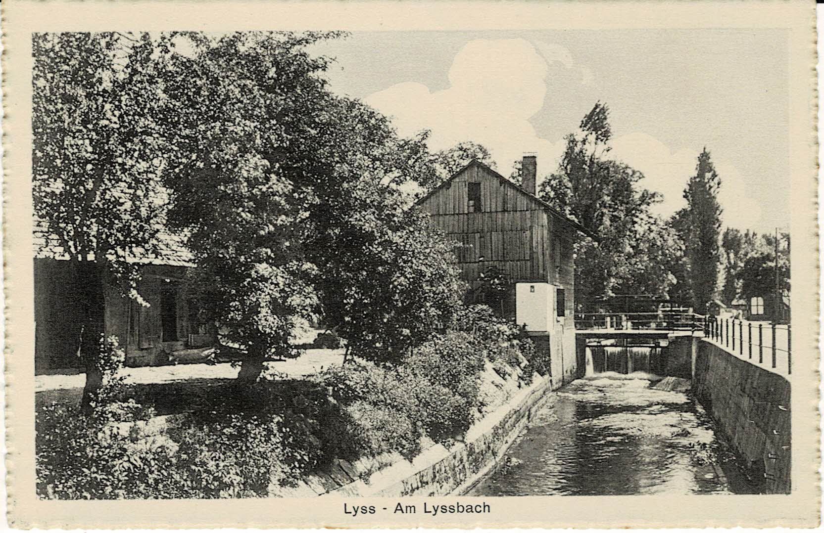 Ansichtskarten: LYSS - Am Lyssbach BE gel. 1925! – Gebraucht aus Hergiswil NW von Kartenfrau