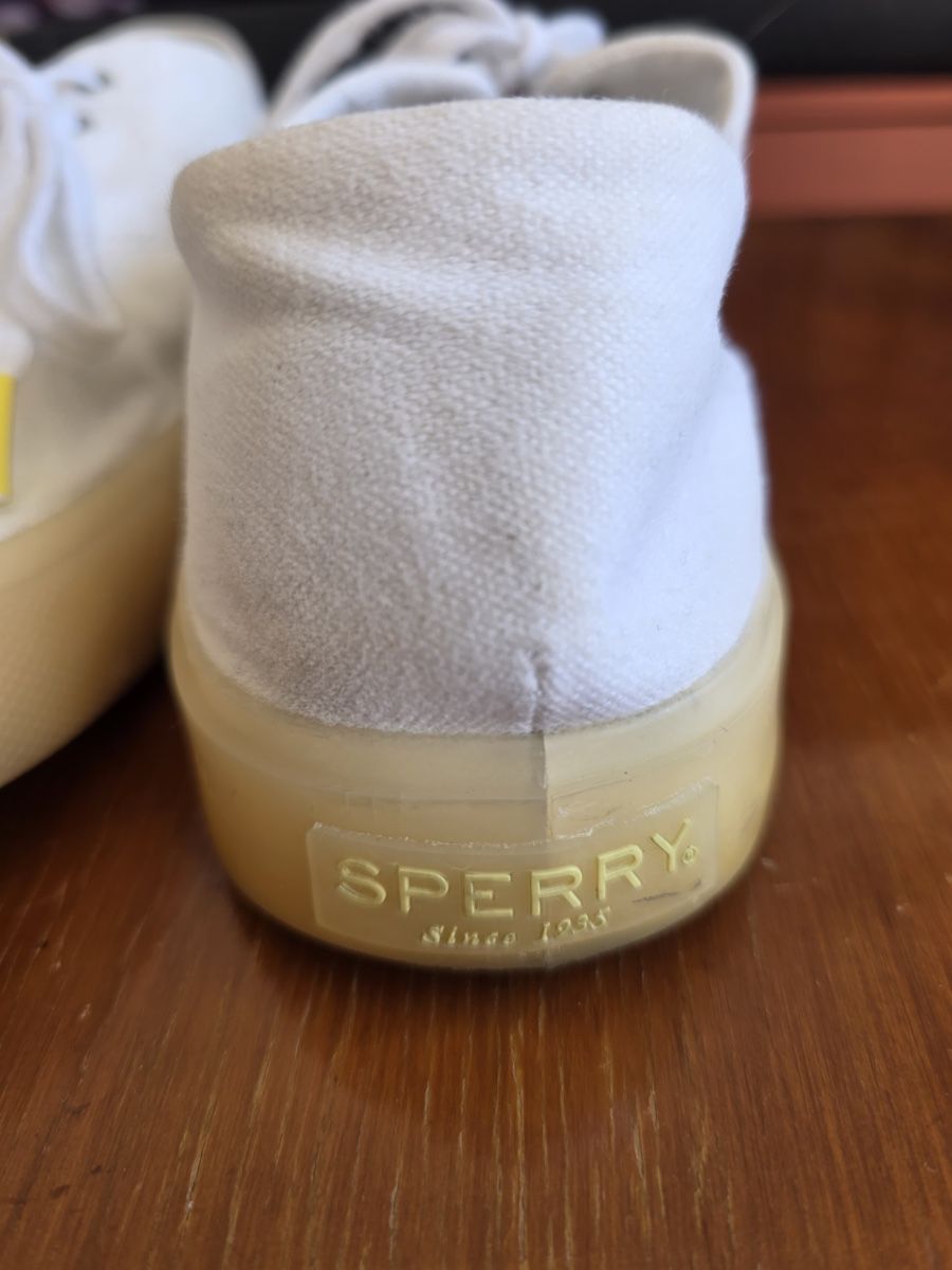 Scarpe da uomo: Sperry Top-Sider White Canvas Sneakers - Size 9 – Usato da Genève venduto da jud_xrl8 2