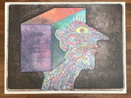 Bernhard Jaeger: "Kastenkopf" 1973, Original Lithographie