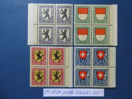 PJ 1924 postfrische ** Viererblöcke