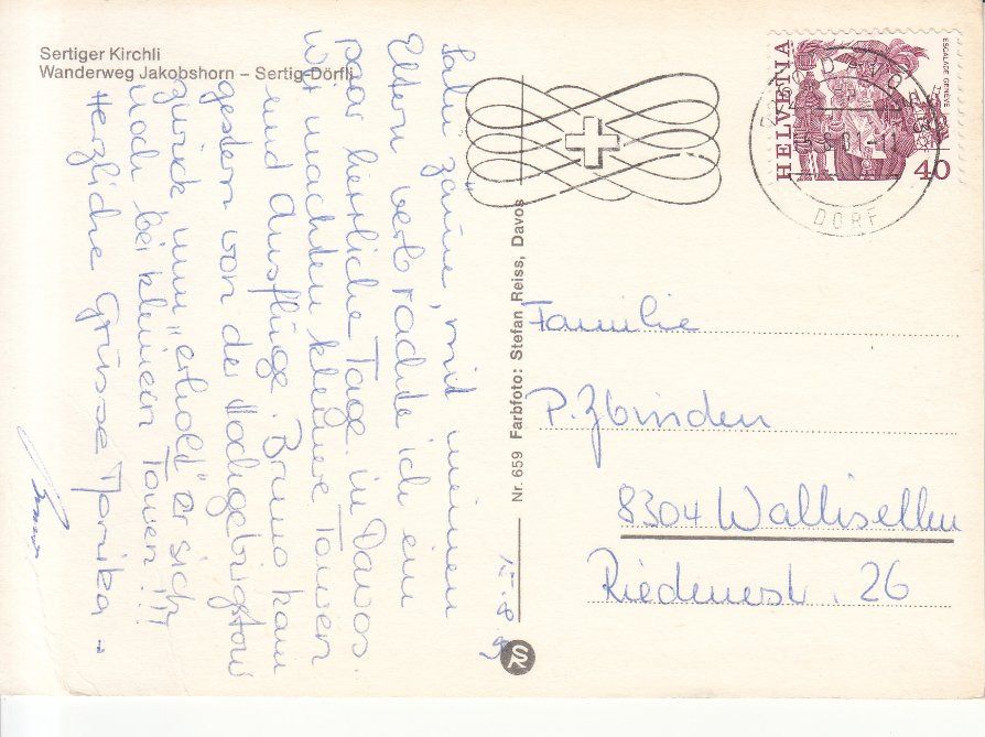 Cartoline postali: Sertig-Dörfli 1981 – Usato da Bürglen TG venduto da StampGraf 1