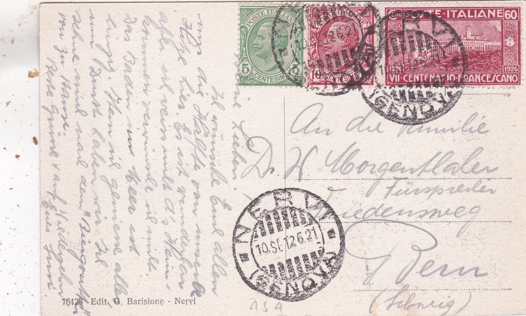 Cartoline postali: Italien Nervi Passeggiata a Mare – Usato da Herisau venduto da Lisegrat2008 1