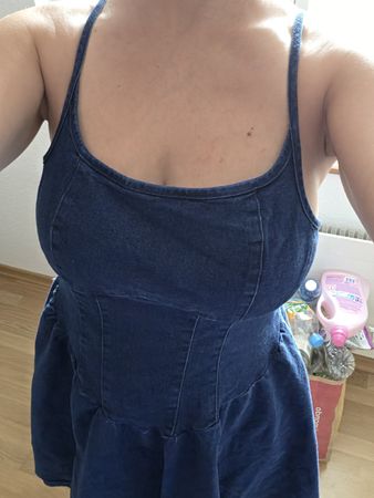 Jeanskleid blau kurz mit Spaghettiträgern guter Zustand