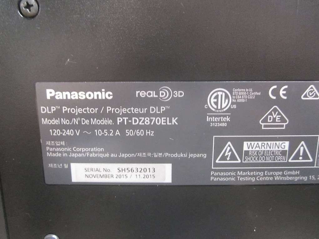 Panasonic Proiettori: Beamer Panasonic PT -DZ 870 LEK – Usato da Schachen LU venduto da Falco70 3
