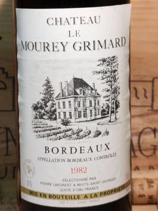 Vino: 1982 Bordeaux Château Le Mourey Grimard – Nuovo e nell'imballaggio originale da Büsserach venduto da Vintage-vins