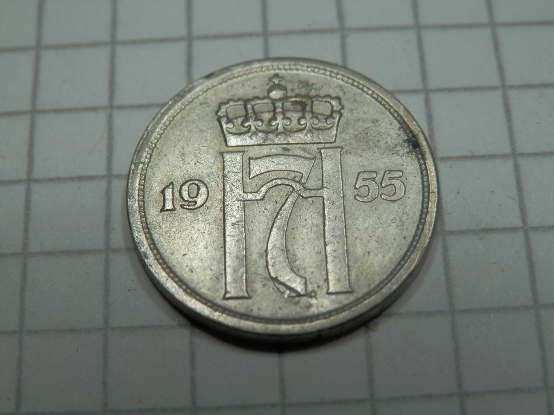 Tutti le monete: Norwegen  10 Öre, 1955 – Usato da Weiach venduto da weiach81