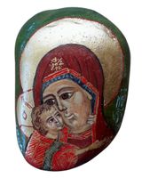 auf Stein gemalte orthodoxe Maria