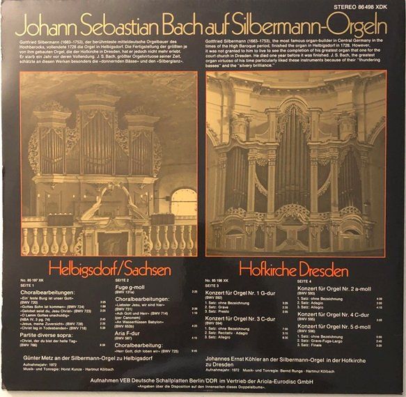 Dischi in vinile: Bach auf Silbermann-Orgeln (2 LPs) – Usato da Grüningen venduto da azulamarillo_vinyl 1