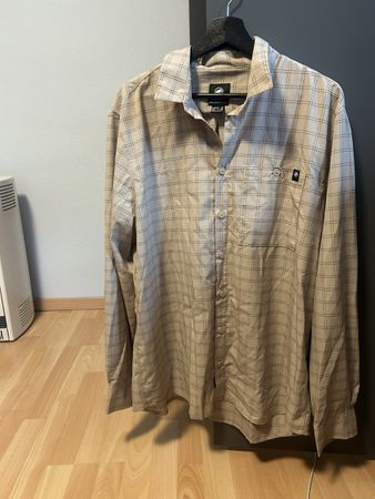 Leichtes Outdoor-/Wanderhemd Herren XL – Beige kariert