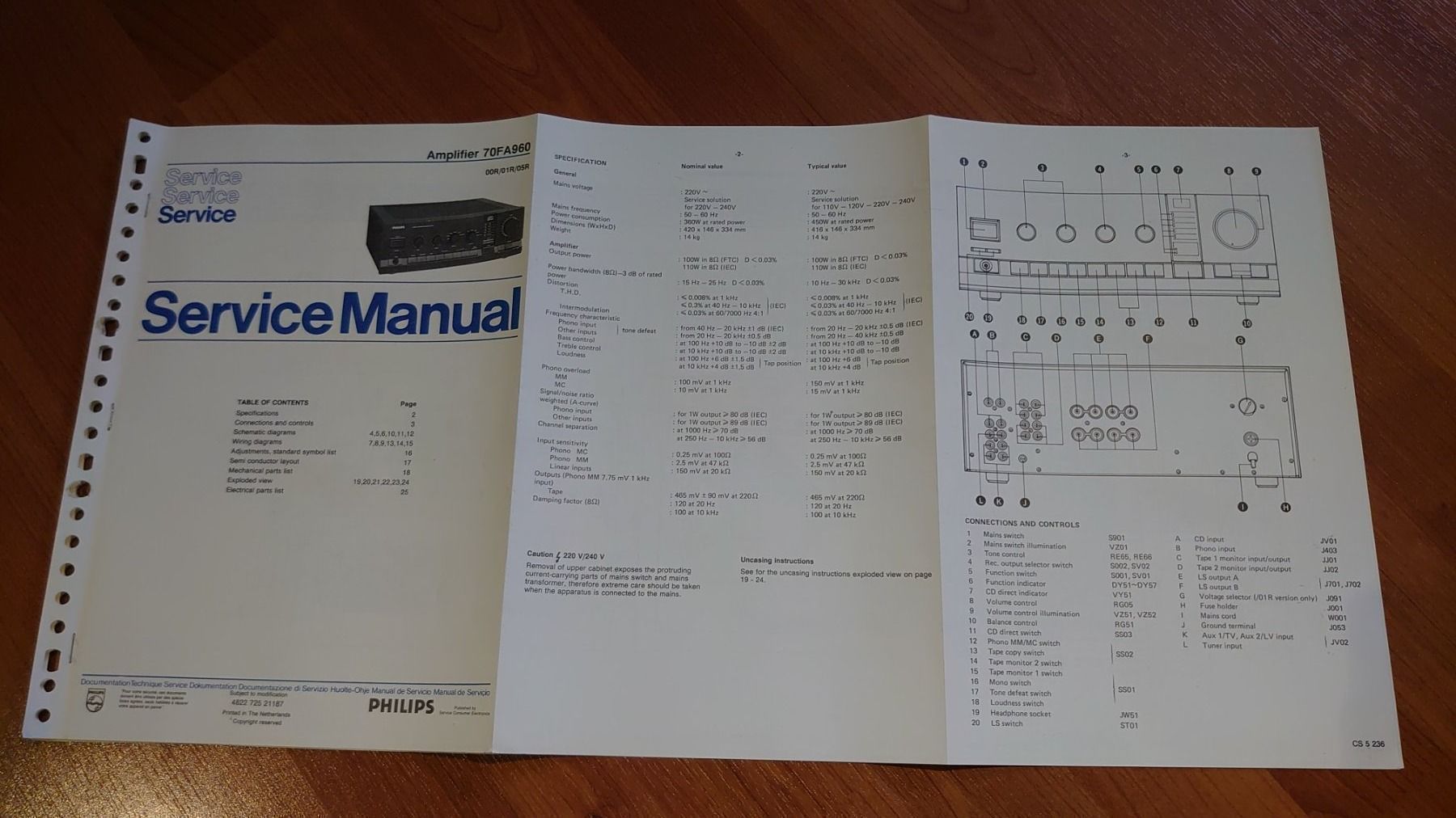 Philips Amplificatori: Philips Service Manual Amplifier FA960 – Usato da Pfäffikon SZ venduto da Wild0 1
