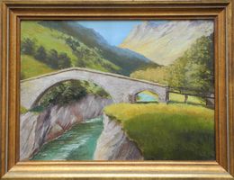 Tessin Brücke über die Maggia zwischen Bignasco und Mogno