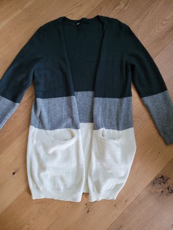 Only Strickjacke, dreifarbig grün, Grösse L 