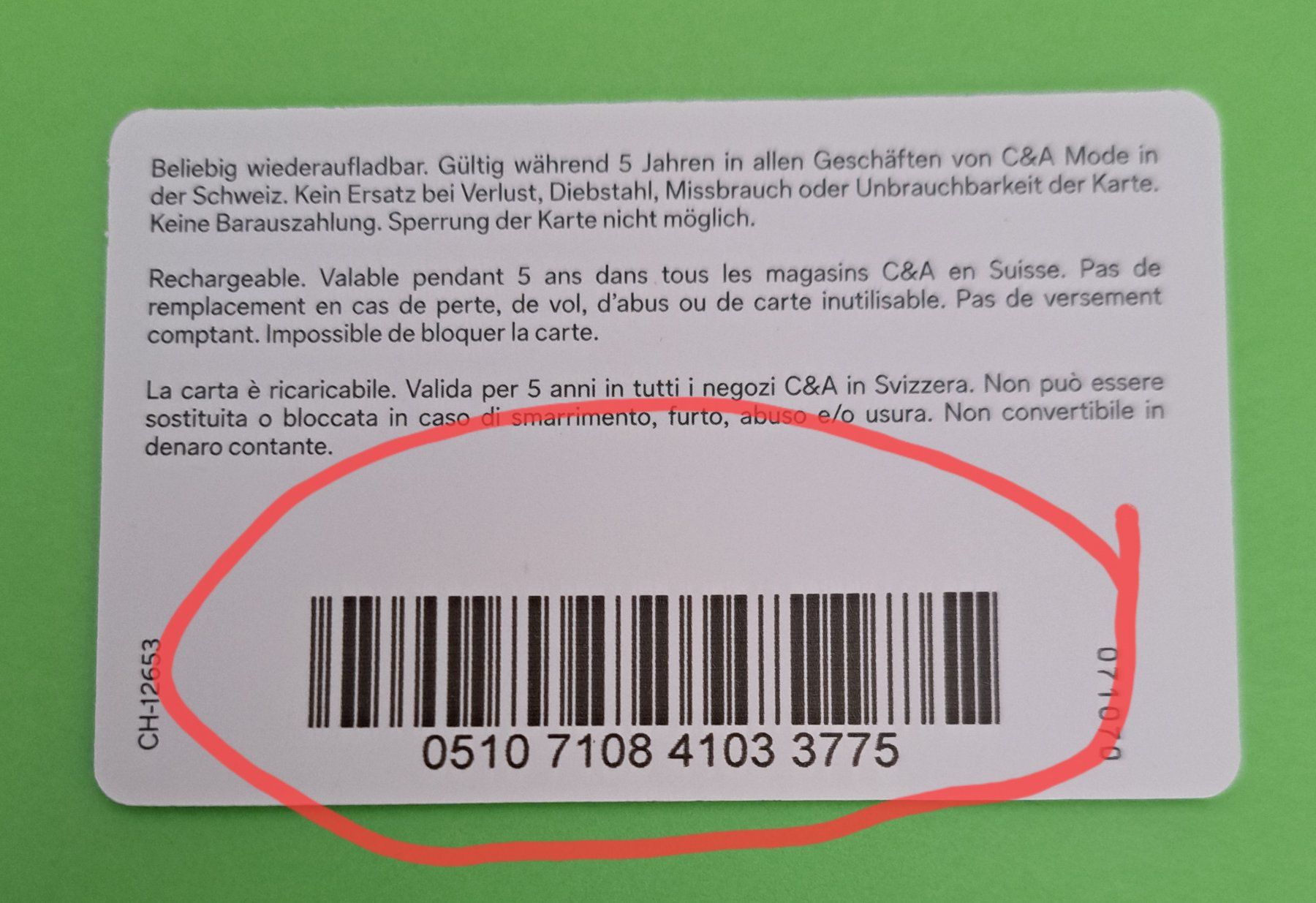 C&A Gutscheine: Geschenkkarte Modehaus C&A – Gebraucht aus Bellikon von cebas23 1