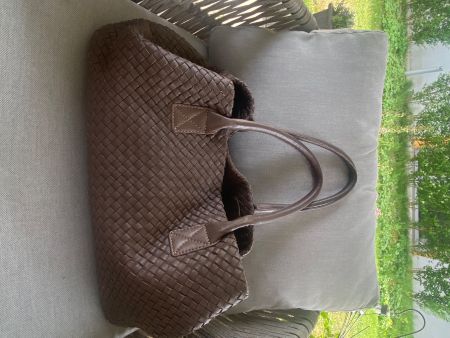 Tasche geflochten braun (Taupe) Leder