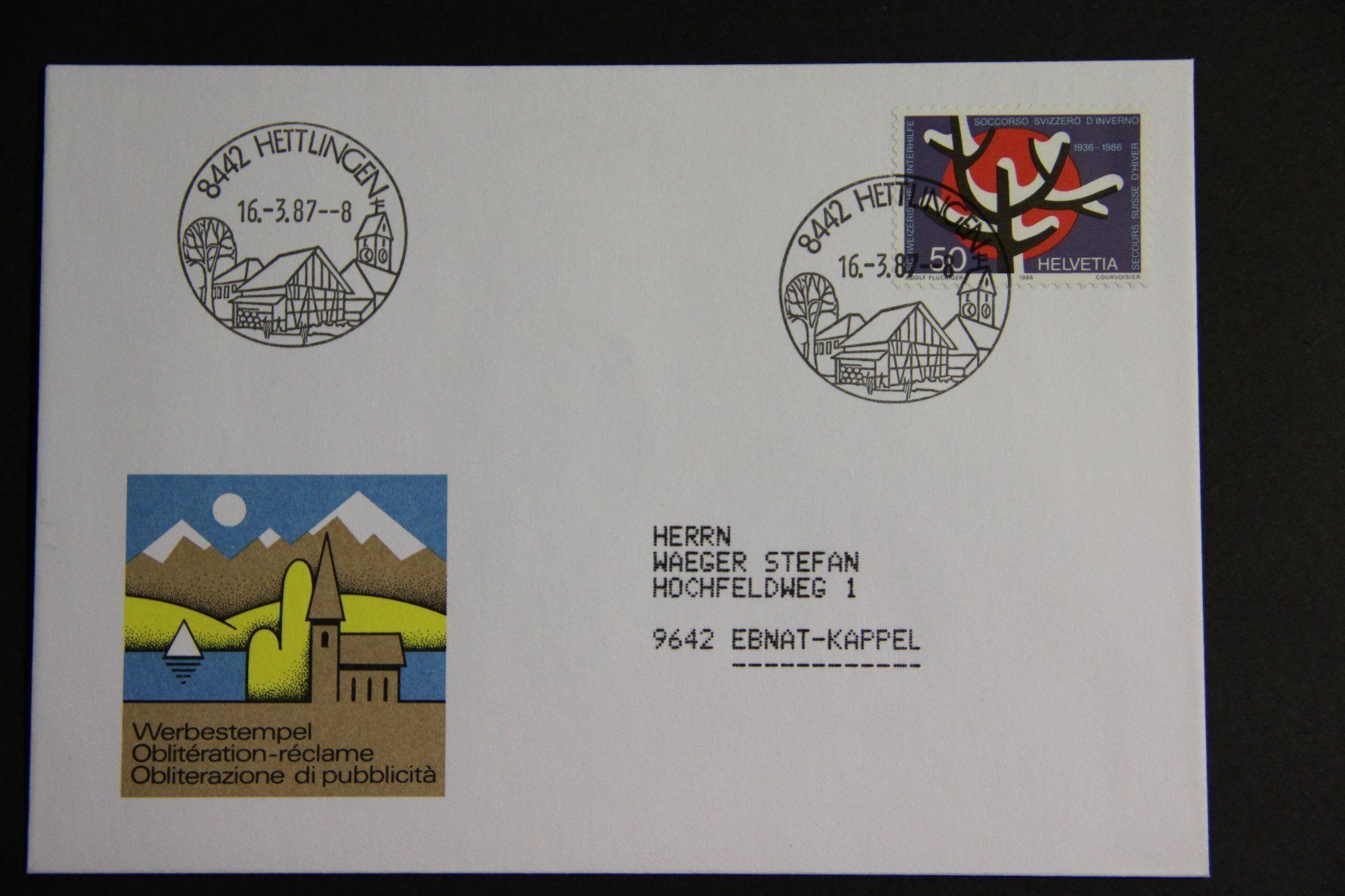 Alle Briefmarken: Schweiz 1987 - 8442 Hettlingen – Neu (gemäss Beschreibung) aus Jona von Southafrica07