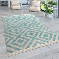 -60% ❌ Moderner Teppich In- & Outdoor neu 🩵 blau / grau