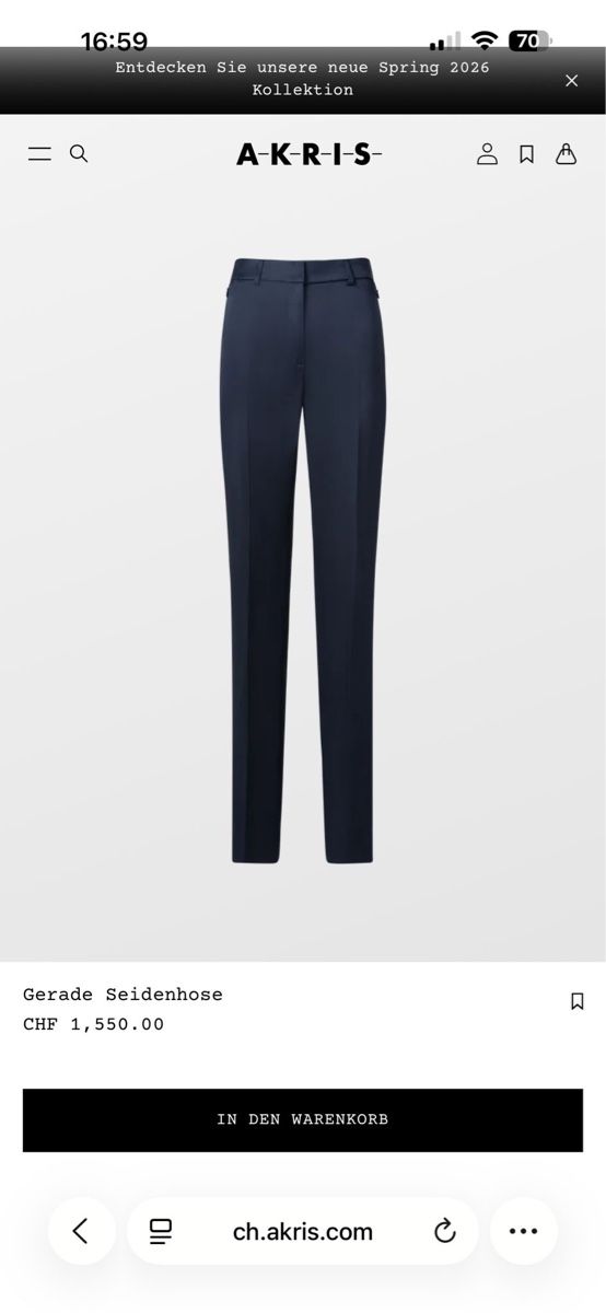 Akris Pantaloni: Akris Seidenhose, Gr. 36 – Nuovo (secondo la descrizione) da Binningen venduto da Yuliya15 1