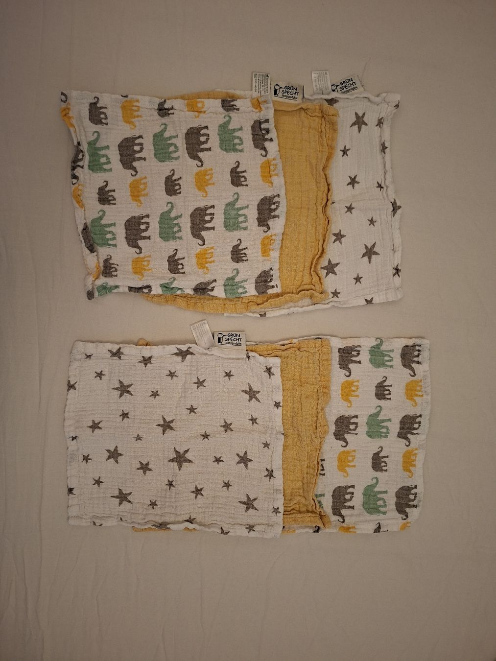 Repas pour bébés: pack de 6 langes bébé Grünspecht 25x25cm  – Neuf (Voir description) à Plan-les-Ouates par Laly_92