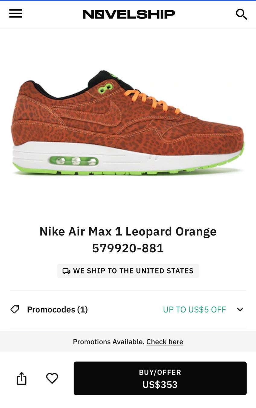 Scarpe da uomo: Nike Air Max 1 Leopard Orange – Usato da Flumenthal venduto da 19Frei.Wild93 5