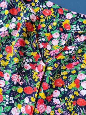 Joli chemisier à fleurs vintage made in France S-M