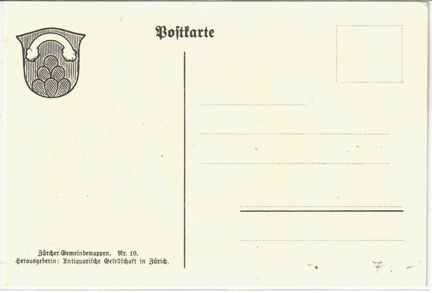 Ansichtskarten: Regensberg - Gemeindewappen – Gebraucht aus Ettingen von Kartenplanet 1