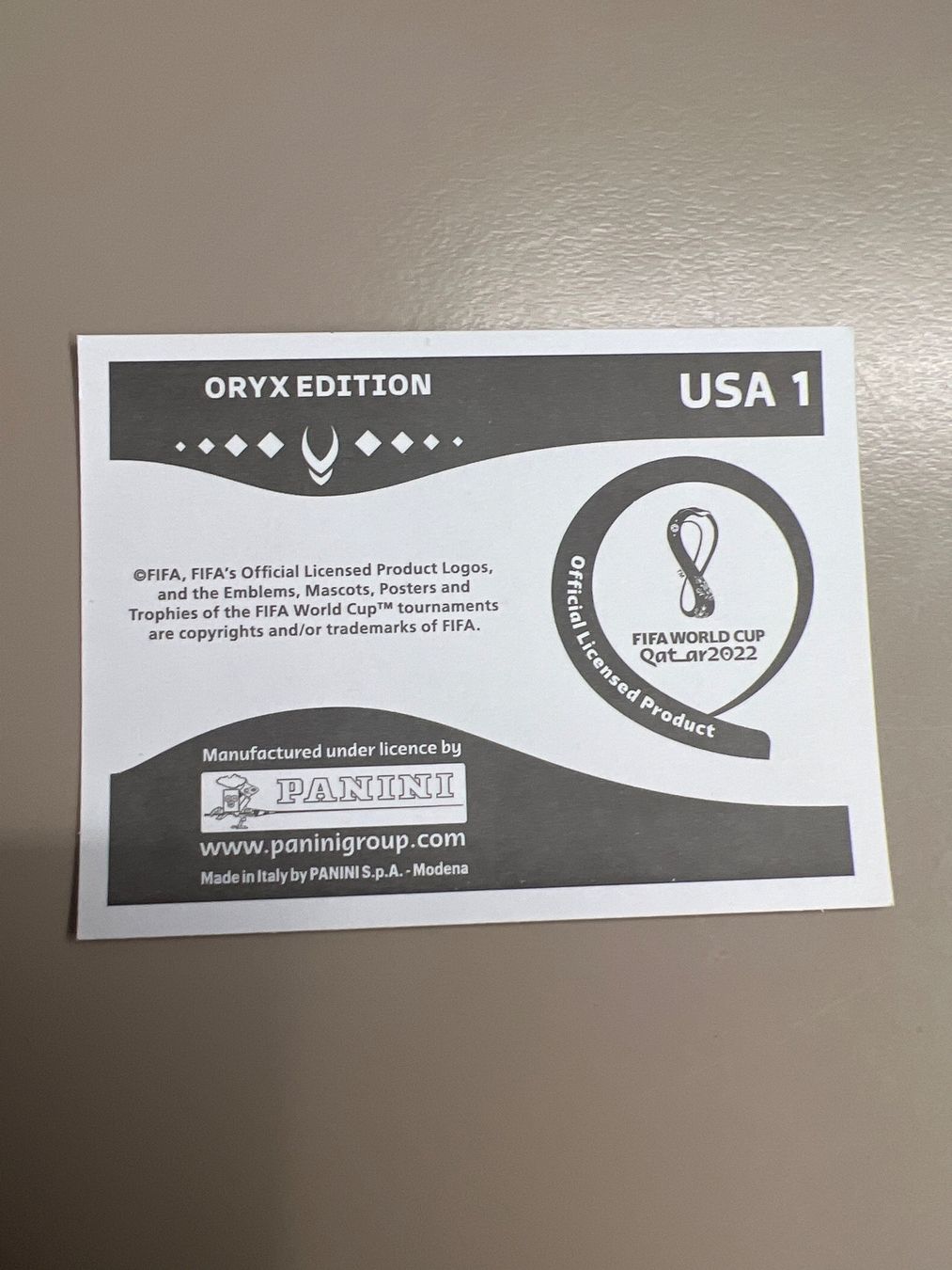 Panini Carte collezionabili: Panini Qatar 2022 Oryx Edition USA 1 – Nuovo (secondo la descrizione) da Dietikon venduto da Emoruk 1