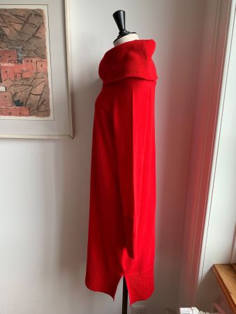 AKRIS: OVP/Neues rotes Woll-Kleid mit Kaufetikette NP 800.-