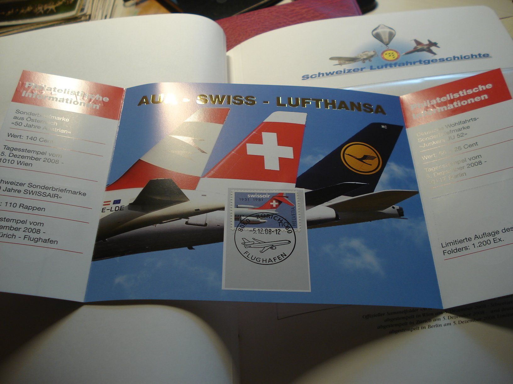 Tous les timbres: Folder 2008, AUA - SWISS - LUFTHANSA – D'occasion à Niederwil AG par morostahu 1