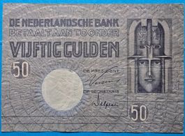 PAYS-BAS Netherlands 50 Gulden 1930 Minerva P 47