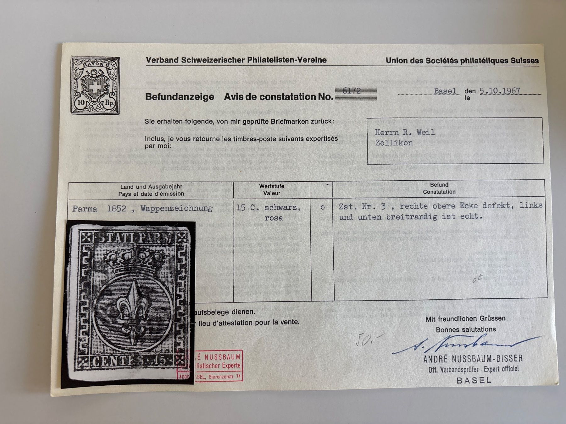 Tutti i francobolli: Marken Toskana / Parma – Usato da Adliswil venduto da derrick0825 3