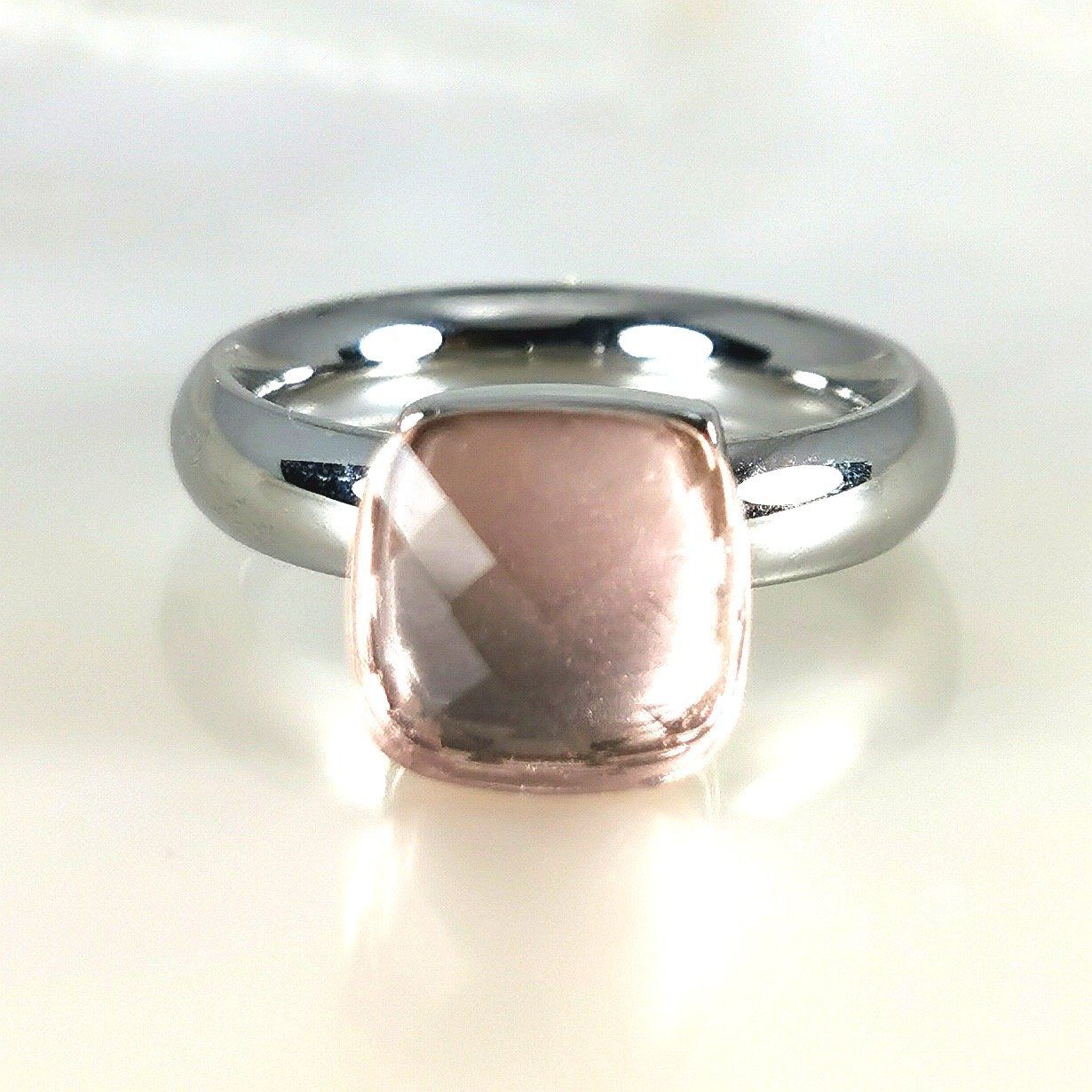 Anelli: Bague acier "Qudo" pierres synth.- Rose - T.52 – Nuovo e nell'imballaggio originale da Préverenges venduto da Finepearlsgem 1