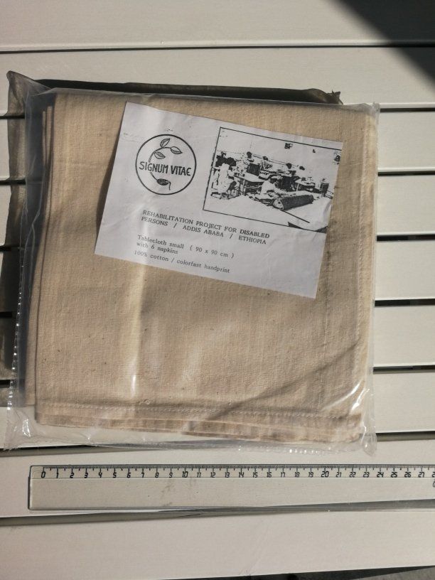 Tovaglioli: Tischtuch mit 6 Servietten, handbedruckt – Nuovo e nell'imballaggio originale da Meggen venduto da SellingGoods_1 4