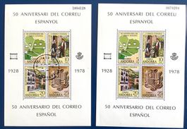1978 Andorra (Spa) 50 Jahre Postamt Block 1 ** und ET